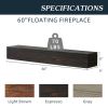 60" Rustic Wood Fireplace Mantel,Wall-Mounted & Floating Shelf for Home Decor - as Pic