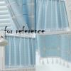 Half Window Curtain Dormitory Short Curtain Bedroom Decor Blue Kitchen Curtains, 55x18 inch - Default