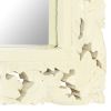 Hand Carved Mirror White 43.3"x19.7" Solid Mango Wood - White