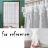 Semi-Sheer Short Kitchen Cafe Tier Curtain Pendant Doorway Curtain Bedroom Decor,59x35 inch - Default