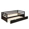 Daybed with Trundle Frame Set, Twin Size, Espresso - as picture