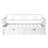 Twin Size Daybed Wood Bed with Two Drawers,White - as picture