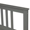 Wood Platform Bed with Headboard and Footboard, Full (Gray) - as picture