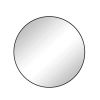 Wall Mirror 42 Inch Black Circular Mirror Metal Framed Mirror Round Vanity Mirror Dressing Mirror, for Bathroom, Living Room, Bedroom Wall Decor - as