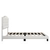 Upholstered Platform Bed with Saddle Curved Headboard and Diamond Tufted Details, Queen, Beige - as picture