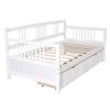 Twin Size Daybed Wood Bed with Two Drawers,White - as picture