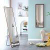 Brown Solid Wood Frame Full-length Mirror, Dressing Mirror, Bedroom Home Porch, Decorative Mirror, Clothing Store, Floor Mounted Large Mirror, Wall Mo