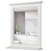 Wall-Mounted Multipurpose Vanity Mirror with Shelf - white