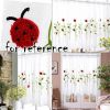 Semi-Sheer Half Cafe Window Curtain Short Cabinet Curtain Lace Embroidery Curtain, Ladybird,59x30 inch - Default