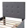 Linen Upholstered Platform Bed With Headboard and Two Drawers, Twin - as picture