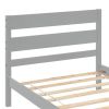 Twin Bed with Headboard and Footboard,Grey - as picture