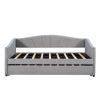 Upholstered Daybed Sofa Bed Twin Size With Trundle Bed and Wood Slat ,Gray - as picture