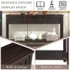 Rustic Entryway Console Table, 60" Long Sofa Table with two Different Size Drawers and Bottom Shelf for Storage (Espresso) - as picture