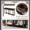 Rustic Brushed Texture Entryway Table Console Table with Drawer and Bottom Shelf for Living Room (Espresso) - as picture