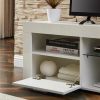 White morden TV Stand with LED Lights,high glossy front TV Cabinet,can be assembled in Lounge Room, Living Room or Bedroom,color:WHITE - as picture