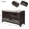 Storage Bench with Removable Basket and 2 Drawers, Fully Assembled Shoe Bench with Removable Cushion (Espresso) - as picture