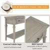 Classic Retro Style Console Table with Three Top Drawers and Open Style Bottom Shelf, Easy Assembly (Gray Wash) - as picture