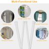 Tension Curtain Rod Spring Load Adjustable Curtain Pole Heavy-Duty Steel 4 Sizes for Bathroom Wardrobe Kitchen Balcony 200cm - 200cm