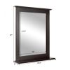 Wall-Mounted Multipurpose Vanity Mirror with Shelf - brown