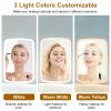 5.98x8.62in Lighted Makeup Mirror Vanity Desk Mirror Small LED Mirror with 3 Light Colors Touch Screen Brightness Adjustable USB Rechargeable - Mirror