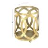 DecMode Gold Metal Pillar Hurricane Lamp - DecMode