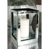 DecMode Silver Glass Pillar Hurricane Lamp with Mirrored Accents - DecMode