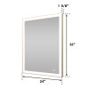 Rectangular Single Aluminum Framed Anti-Fog LED Light Wall Bathroom Vanity Mirror - 24*32 - Gold