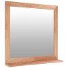 Wall Mirror 21.7"x21.7" Solid Wood Walnut - Brown