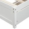 Twin Platform Storage Bed Wood Bed Frame with Two Drawers and Headboard, White - as picture