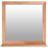 Wall Mirror 21.7"x21.7" Solid Wood Walnut - Brown