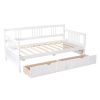 Twin Size Daybed Wood Bed with Two Drawers,White - as picture