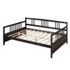 Full Size Daybed with Support Legs, Espresso - as picture