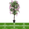 6-Feet Artificial Wisteria Silk Indoor-Outdoor Tree  - as show