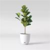 Self-Watering Plastic Indoor Outdoor Planter Pot  - white